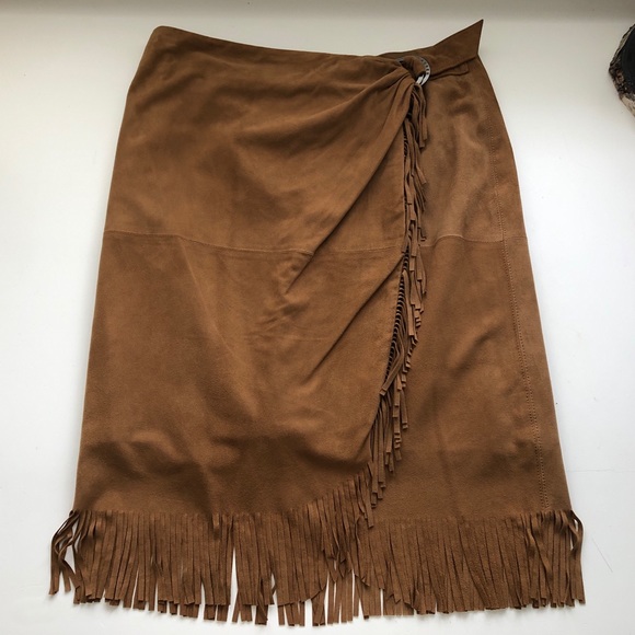 Ralph Lauren Dresses & Skirts - Ralph Lauren suede fringe skirt